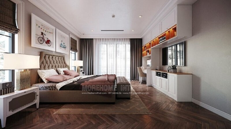 Thiết kế nội thất phòng của con đẹp, sang trọng nhưng không kém nét sinh động, đáng yêu. Thiết kế phòng ngủ biệt thự