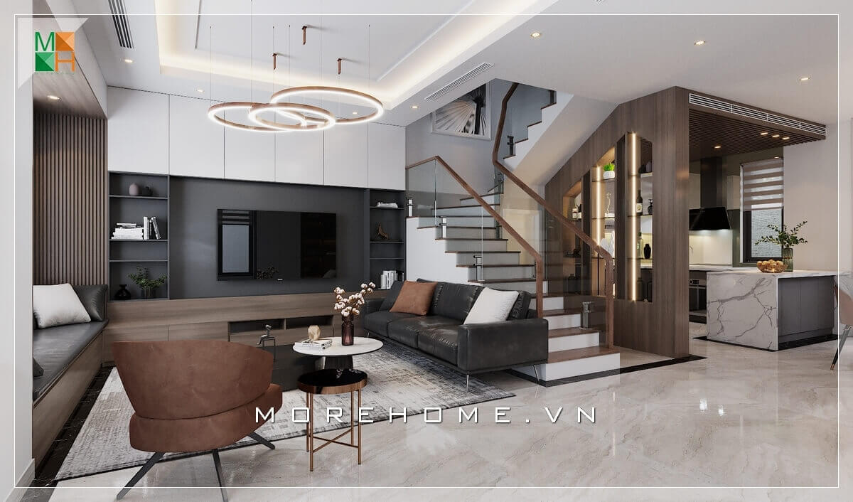 Trang trí nội thất phòng khách liền bếp đẹp cho biệt thự, nhà phố, căn hộ cao cấp. Thiết kế nội thất chung cư