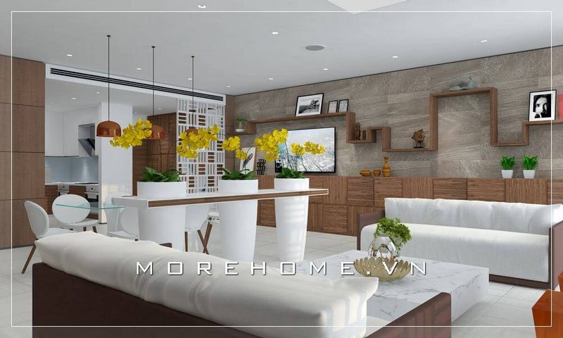 Bộ sofa phòng khách phong cách hiện đại được thiết kế bọc da màu trắng tinh tế, tươi mới và sang trọng 