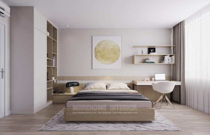 Thiết kế nội thất phòng ngủ chung cư hiện đại đơn giản