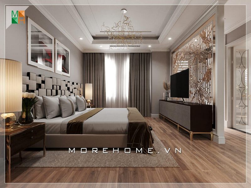 Chiêm ngưỡng mẫu giường ngủ khung gỗ bọc nệm đầu giường rất độc đáo và hiện đại.