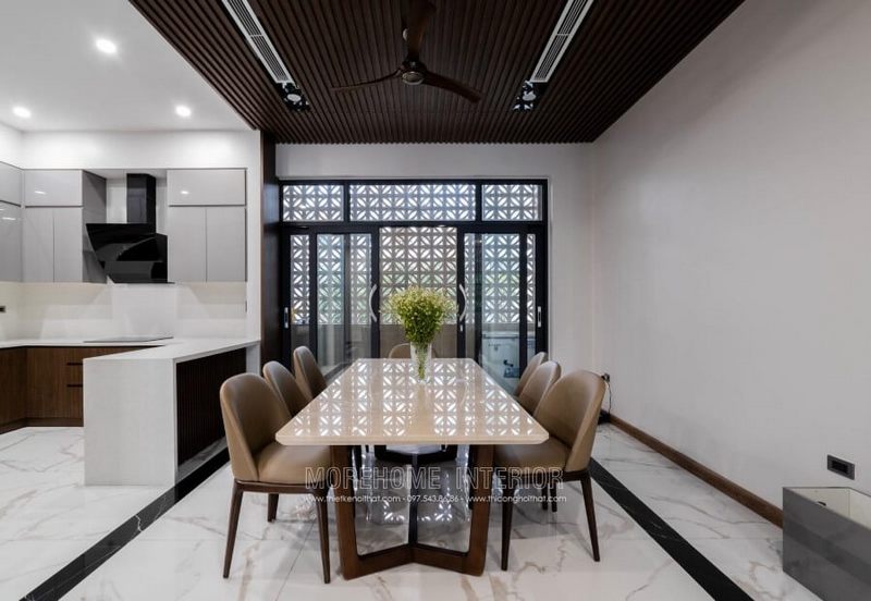 Không gian nội thất phòng ăn hiện đại tinh tế được thực hiện bởi KTS Morehome