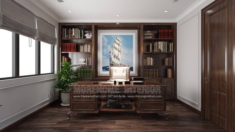 Mẫu bàn làm việc gỗ tự nhiên cao cấp mang lại sự tiện ích cho gia chủ