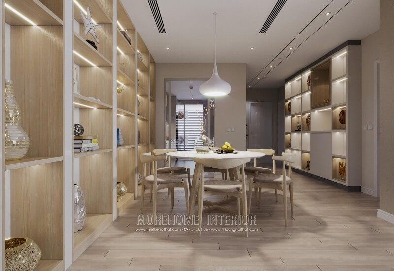 Nội thất phòng ăn chung cư đơn giản nhưng đầy hấp dẫn.