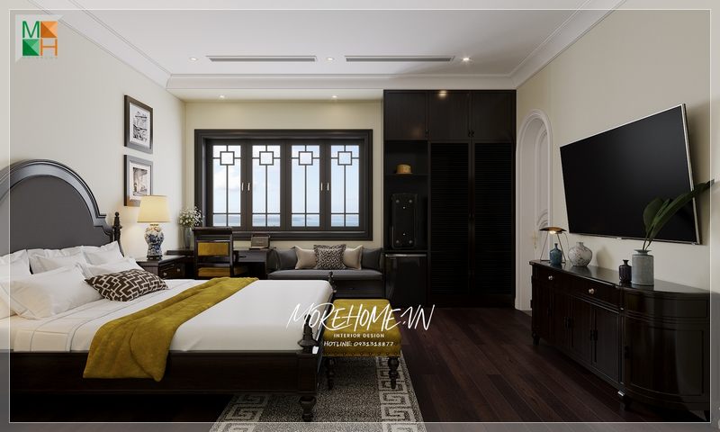 Kê tủ quần áo mang phong cách thiết kế ấn tượng, độc đáo đóng vai trò là điểm nhấn giúp căn phòng thêm tiện nghi sang trọng.